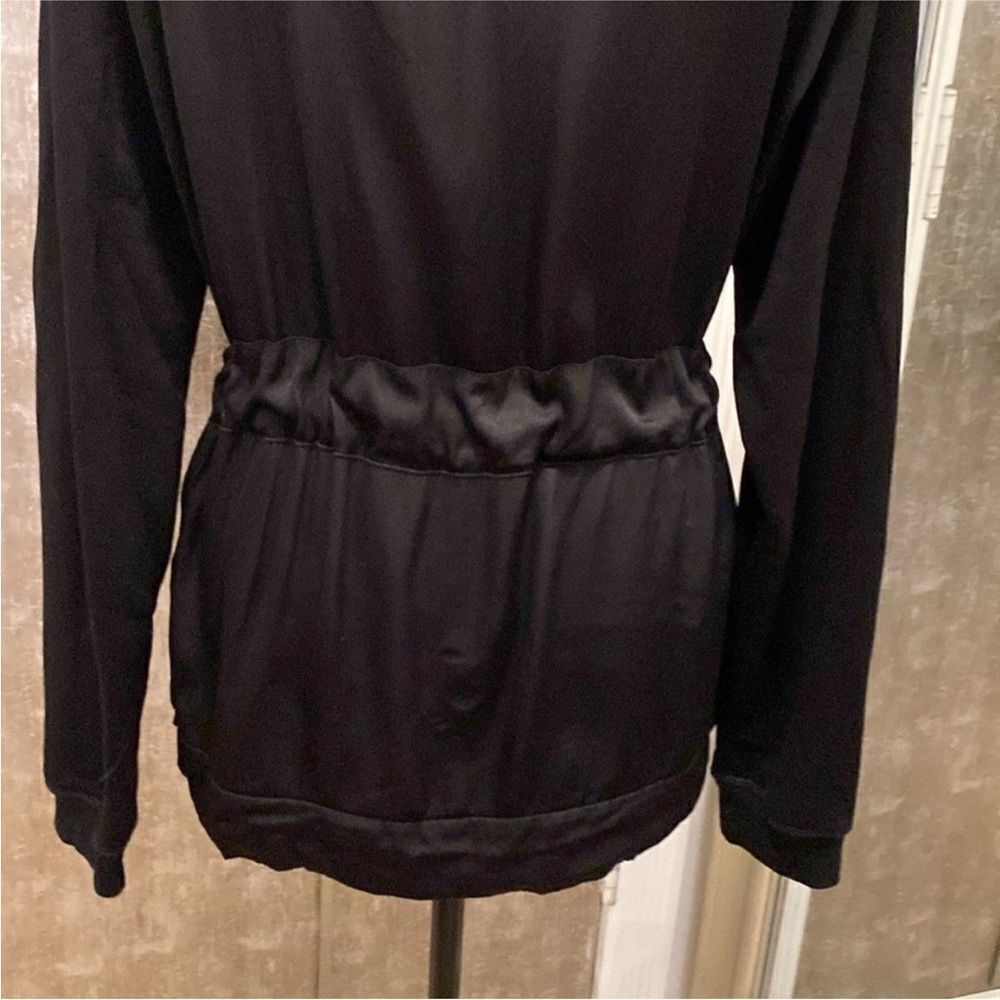 Sandro Elegant Black Women's Top with crystal Tie, L - Picture 8 of 11